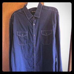 Navy blue bottom down shirt